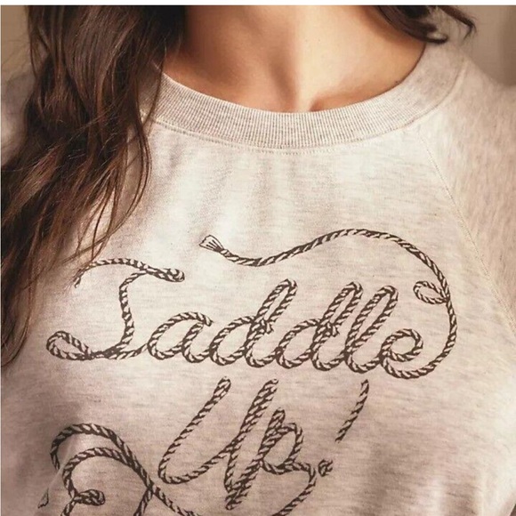 By Anthropologie Saddle up crewneck graphic sweatshirt - Picture 7 of 12